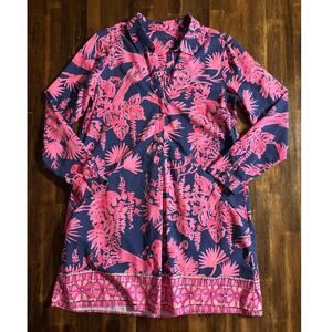 Lilly Pulitzer Women’s Small Lillith Tunic Dress Collared V Neck with Pockets